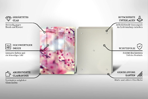 Tvrdené sklo za varnú dosku Prírodné kvety jabloní