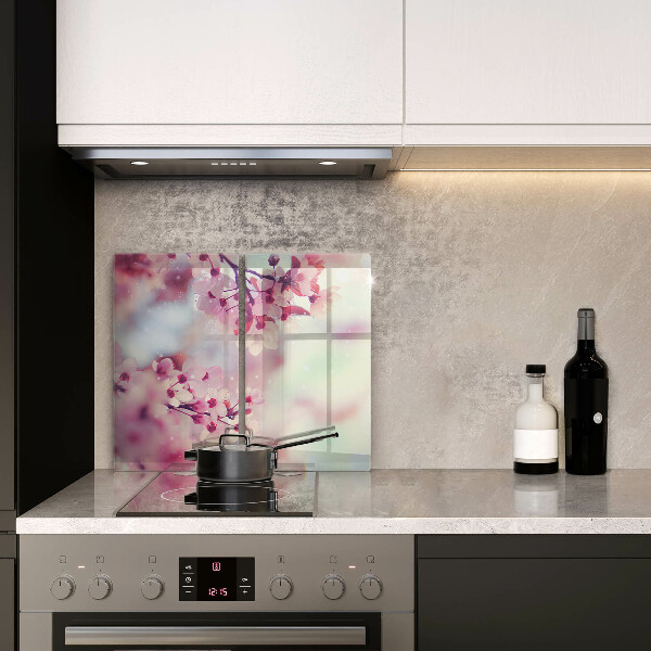 Tvrdené sklo za varnú dosku Prírodné kvety jabloní