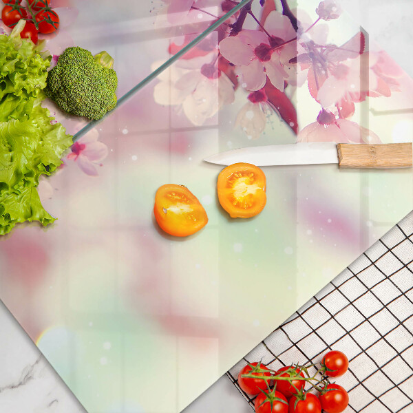 Tvrdené sklo za varnú dosku Prírodné kvety jabloní
