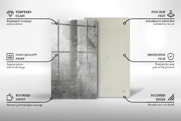 Kryt na indukčnú dosku Betónová textúra