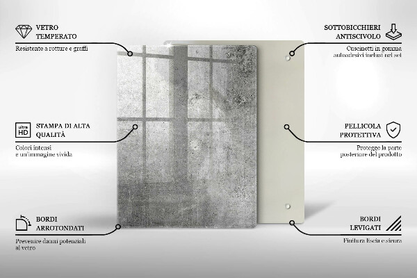 Kryt na indukčnú dosku Betónová textúra