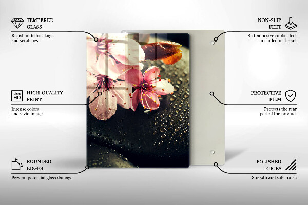 Kryt na indukčnú dosku Kvety zenové kamene