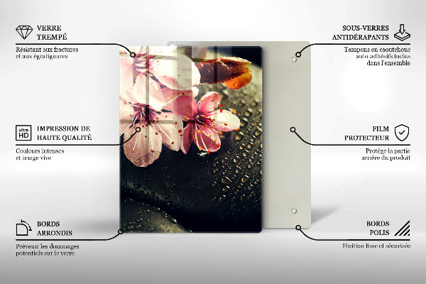 Kryt na indukčnú dosku Kvety zenové kamene