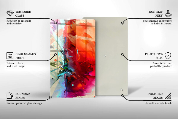 Kryt na indukčnú dosku Maľovaná abstrakcia