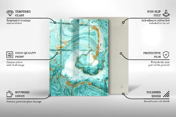 Kryt na indukčnú dosku Modrá abstrakcia