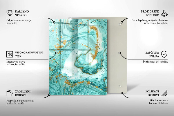 Kryt na indukčnú dosku Modrá abstrakcia