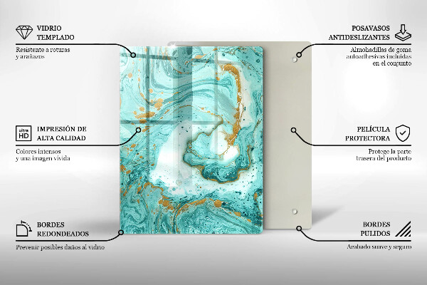 Kryt na indukčnú dosku Modrá abstrakcia
