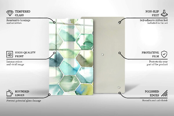 Kryt na indukčnú dosku Akvarelové šesťuholníky