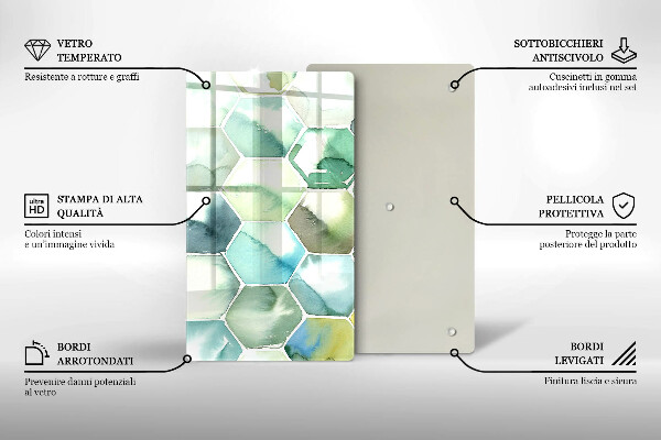 Kryt na indukčnú dosku Akvarelové šesťuholníky