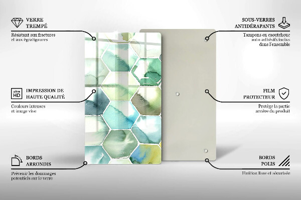 Kryt na indukčnú dosku Akvarelové šesťuholníky
