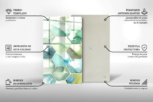Kryt na indukčnú dosku Akvarelové šesťuholníky