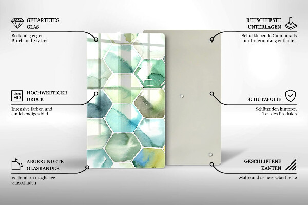 Kryt na indukčnú dosku Akvarelové šesťuholníky