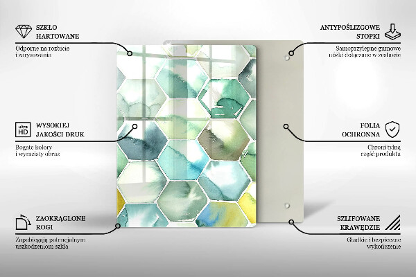 Kryt na indukčnú dosku Akvarelové šesťuholníky