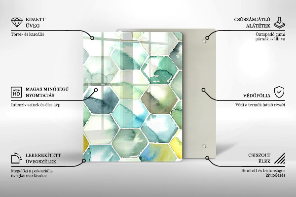Kryt na indukčnú dosku Akvarelové šesťuholníky