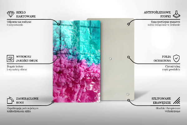 Kryt na indukčnú dosku Tyrkysovo-ružový dym