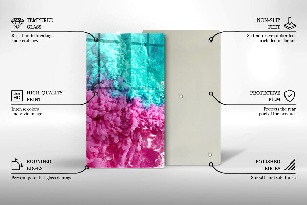 Kryt na indukčnú dosku Tyrkysovo-ružový dym