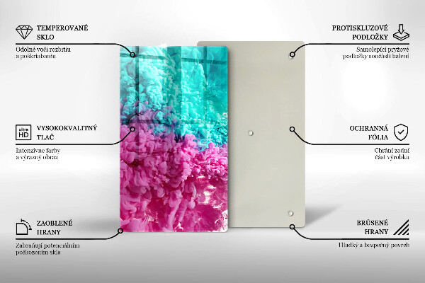 Kryt na indukčnú dosku Tyrkysovo-ružový dym