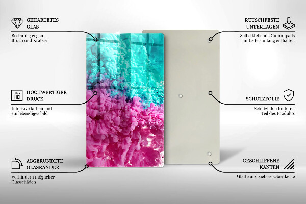 Kryt na indukčnú dosku Tyrkysovo-ružový dym