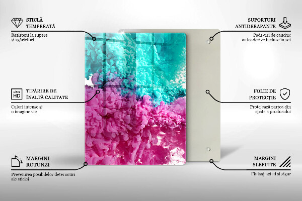 Kryt na indukčnú dosku Tyrkysovo-ružový dym