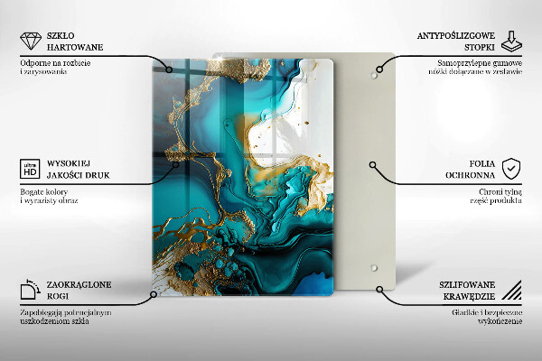 Kryt na indukčnú dosku Tyrkysová abstrakcia