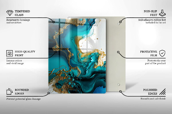 Kryt na indukčnú dosku Tyrkysová abstrakcia