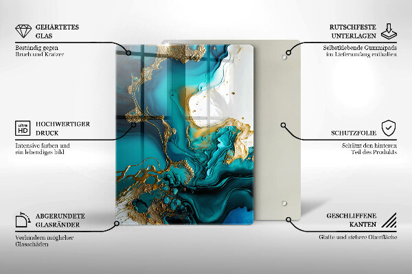Kryt na indukčnú dosku Tyrkysová abstrakcia