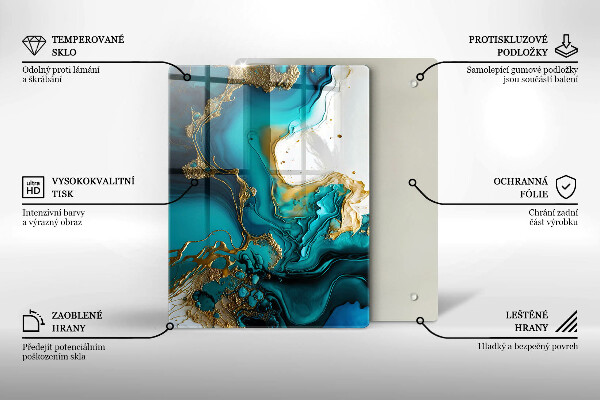Kryt na indukčnú dosku Tyrkysová abstrakcia