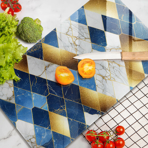 Kryt na indukčnú dosku Zlaté mramorové kosoštvorce