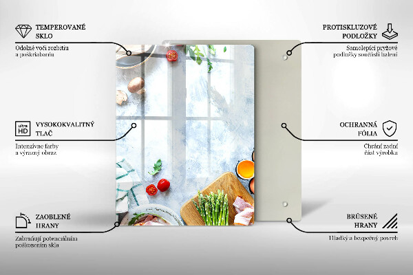 Kryt na indukčnú dosku Ingrediencie v kuchyni