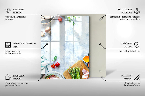 Kryt na indukčnú dosku Ingrediencie v kuchyni