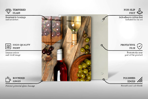 Kryt na sporák Fľaše na víno a hrozno