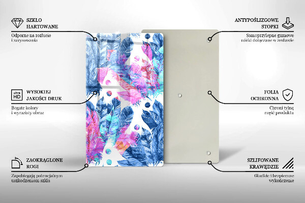 Kryt na indukčnú dosku Perie boho ilustrácie