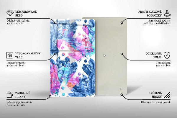 Kryt na indukčnú dosku Perie boho ilustrácie