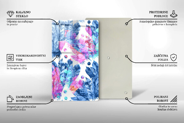 Kryt na indukčnú dosku Perie boho ilustrácie