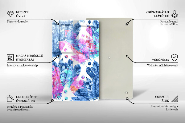 Kryt na indukčnú dosku Perie boho ilustrácie