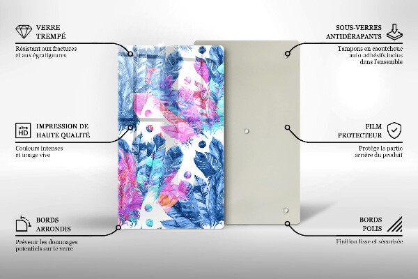 Kryt na indukčnú dosku Perie boho ilustrácie