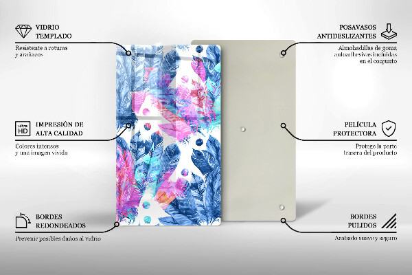 Kryt na indukčnú dosku Perie boho ilustrácie