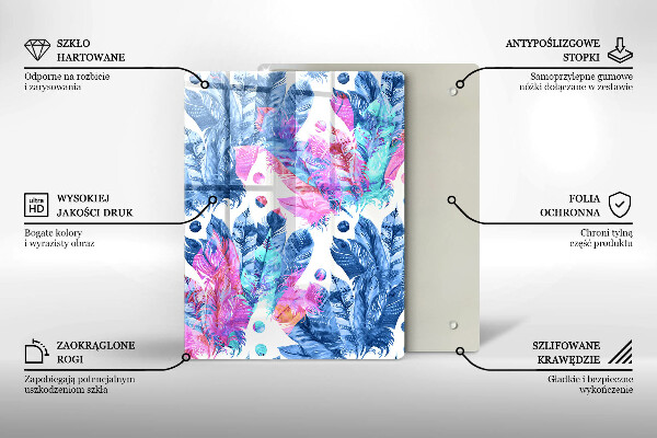 Kryt na indukčnú dosku Perie boho ilustrácie