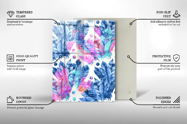 Kryt na indukčnú dosku Perie boho ilustrácie