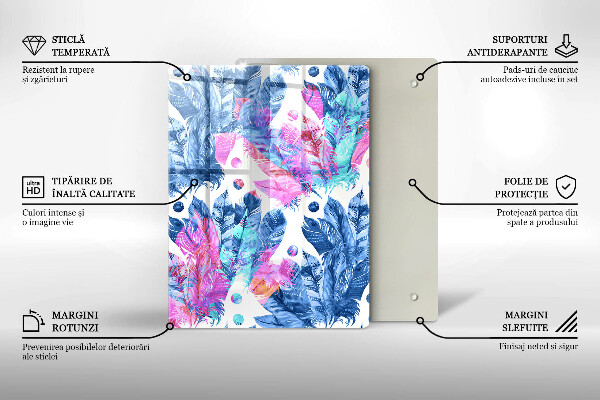 Kryt na indukčnú dosku Perie boho ilustrácie