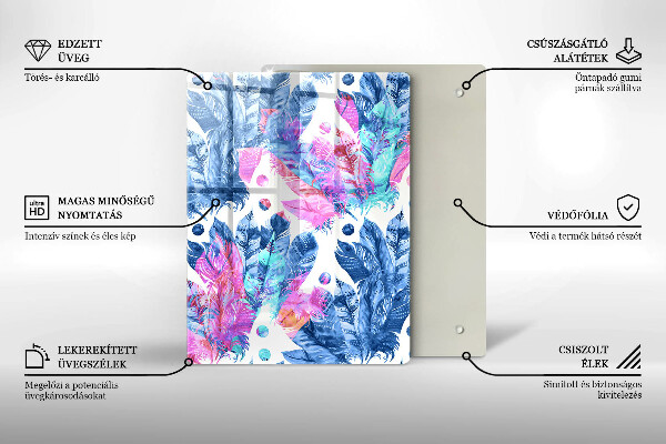 Kryt na indukčnú dosku Perie boho ilustrácie