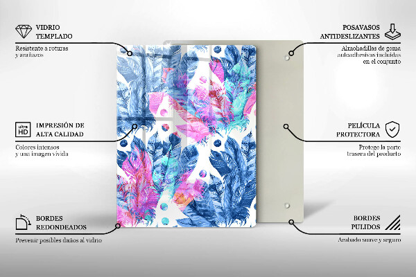 Kryt na indukčnú dosku Perie boho ilustrácie