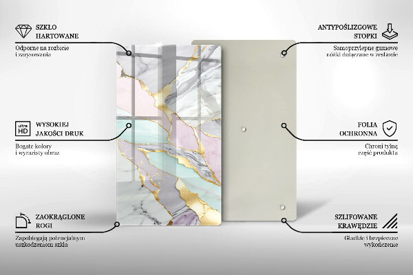 Kryt na indukčnú dosku Pastelový mramor