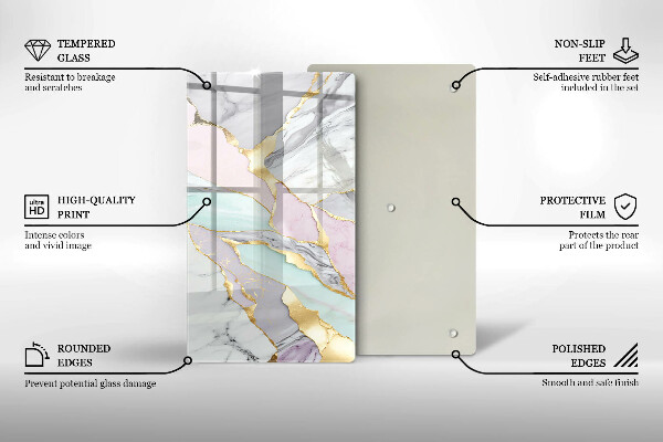 Kryt na indukčnú dosku Pastelový mramor