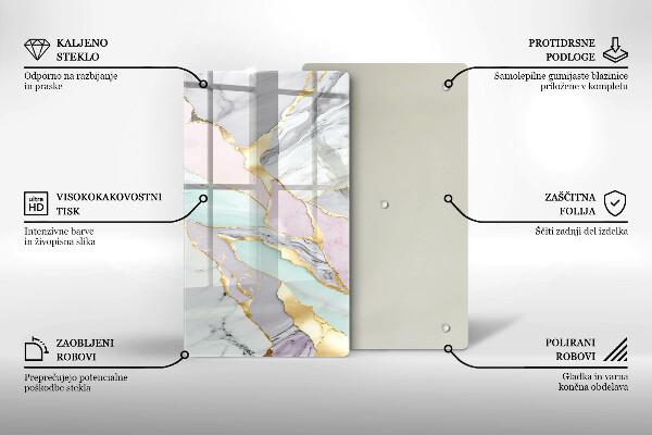 Kryt na indukčnú dosku Pastelový mramor