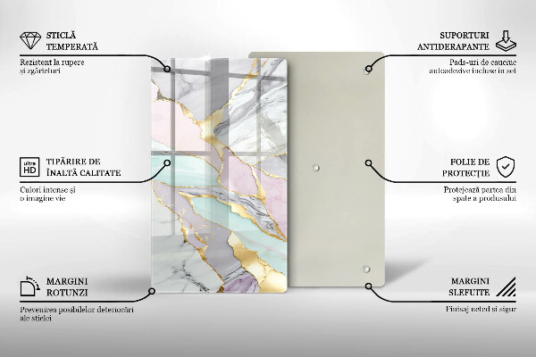 Kryt na indukčnú dosku Pastelový mramor