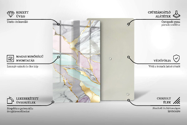 Kryt na indukčnú dosku Pastelový mramor