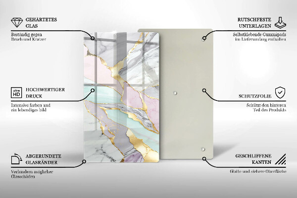 Kryt na indukčnú dosku Pastelový mramor