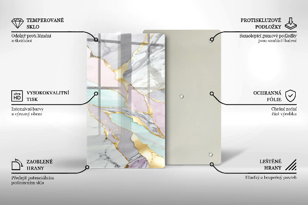 Kryt na indukčnú dosku Pastelový mramor