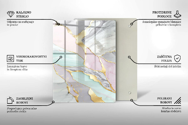 Kryt na indukčnú dosku Pastelový mramor